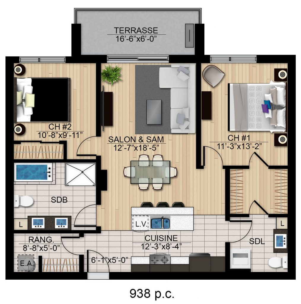 BDB159 Raymond Allard unite D final 1015x1024 - Condo de la gare