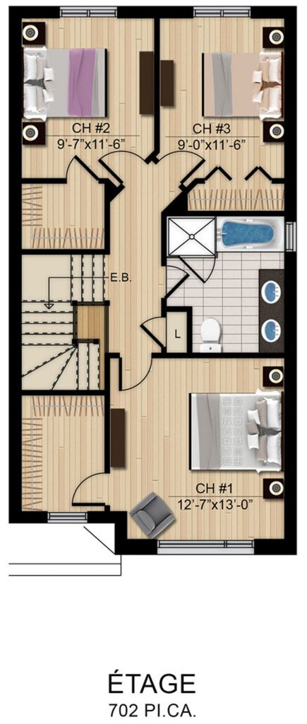 semi detache droite final ETAGE 1 435x1024 - Le Lotus I / II / III / IV